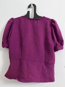 Purple Puff Sleeve Top