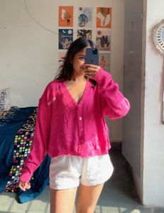 Pink Knit Cardigan