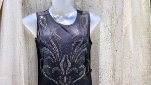 34207. Black Embellished Bodysuit