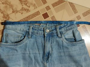 Flared Denim Jeans With Bottom Cut🎀