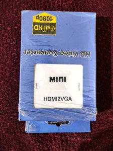 HDMI to VGA Cable Adapter White with 3.5 mm Audio