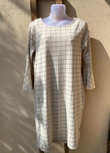 Checkered Beige Dress