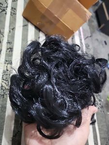 Black Curly Scrunchie Hairpiece