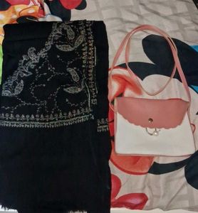 Sling Bag And A Winter Shawl