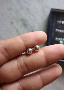 Silver Ball Stud Earrings