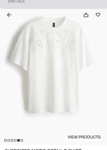 White Oversized Motif T-Shirt