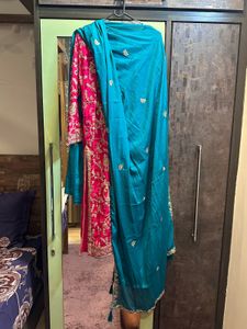 Eba LifeStyle Pink Embroidered Straight Kurta Set