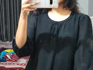 Elegant Black Sheer Top