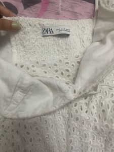 Zara Cute Peplum White Top
