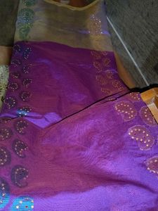 Stylish Purple Saree Partywear
