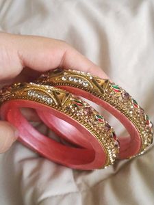 Pink &amp; Gold Bangle Set