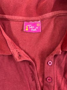 Maroon Collared T-Shirt - Size Medium