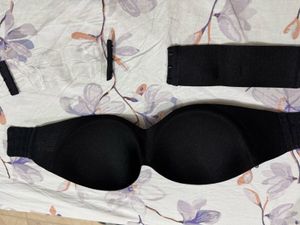 Strapless Padded Black Bra