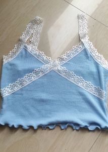 Blue Lace Coquette Top 🎀