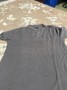 Gray Henley Shirt - Relaxed Fit
