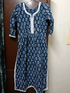 blue printed nyra cut kurti