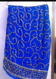 Royal Blue Embellished saree