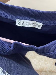 Navy Blue Zara Crop T-Shirt