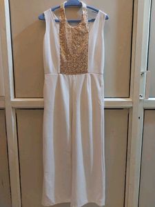 White &amp; Gold Party Dress