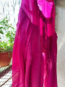 Pink Kurti with Gold Embroidery