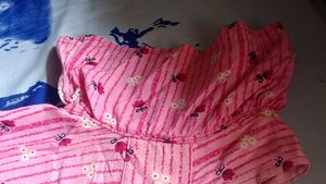 Pink Striped Floral Nightgown