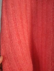 Coral Turtleneck Pullover Sweater