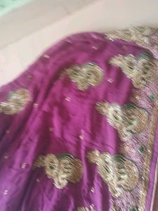 Elegant Purple Embroidered Saree