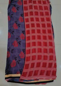 Elegant Purple &amp; Red Saree