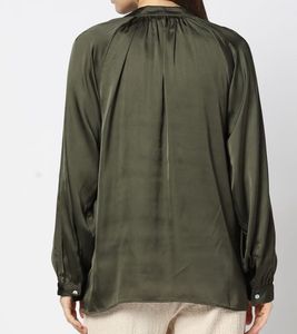 Elegant Olive Ruffle Blouse