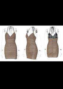 Gold Shimmer Micro Threads Mini Dress