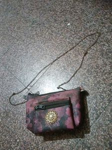Floral Crossbody Bag with Chain