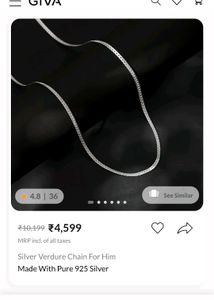 Giva 925 Real Silver Chain