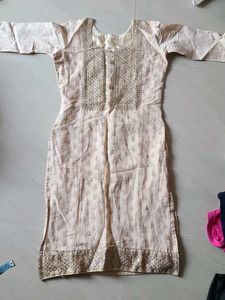 Elegant Cream & Gold Kurti