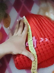 Adorable Knitted Beanie with Floral Detail