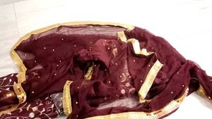 Heavy Embroidery Bridal Party Wear Dress