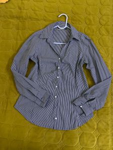 Stretchy Striped Button-Down Shirt Bust 34-36