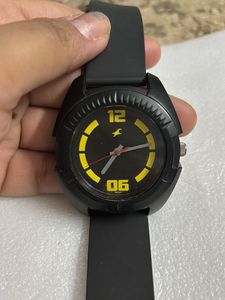 Fastrack Quartz Analog Black Dial PU Strap Watch