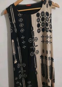 W Black and White Print Kurti