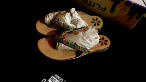 Beautiful multi colour sandal flat