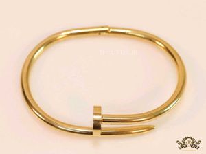 Gold plated nail bracelet for women