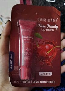 Swiss Beauty Kiss Kandy Lip Balm with Olive Oil | Moisturising | Non-Sticky | Soft & Smooth Lips | Shade - Cherry, 10ml