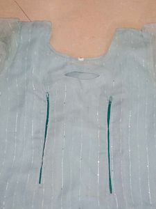 Light Blue Sequence Feeding Kurti