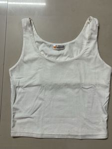 White Ribbed Tank Top