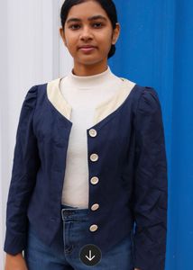 Navy Blue Button-Down short  Jacket