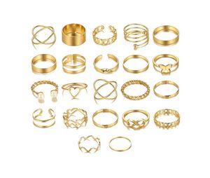 Gold Ring Set - 20 Pieces