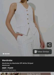 Westside Off-White Striped Waistcoat