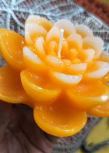 Lotus Candle ornaage color