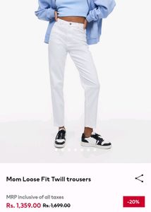 H&amp;M Mom Loose Fit Twill Trousers
