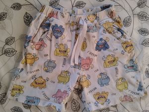 Cute Monster Print Shorts
