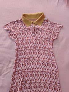 Patterned Polo Mini Dress